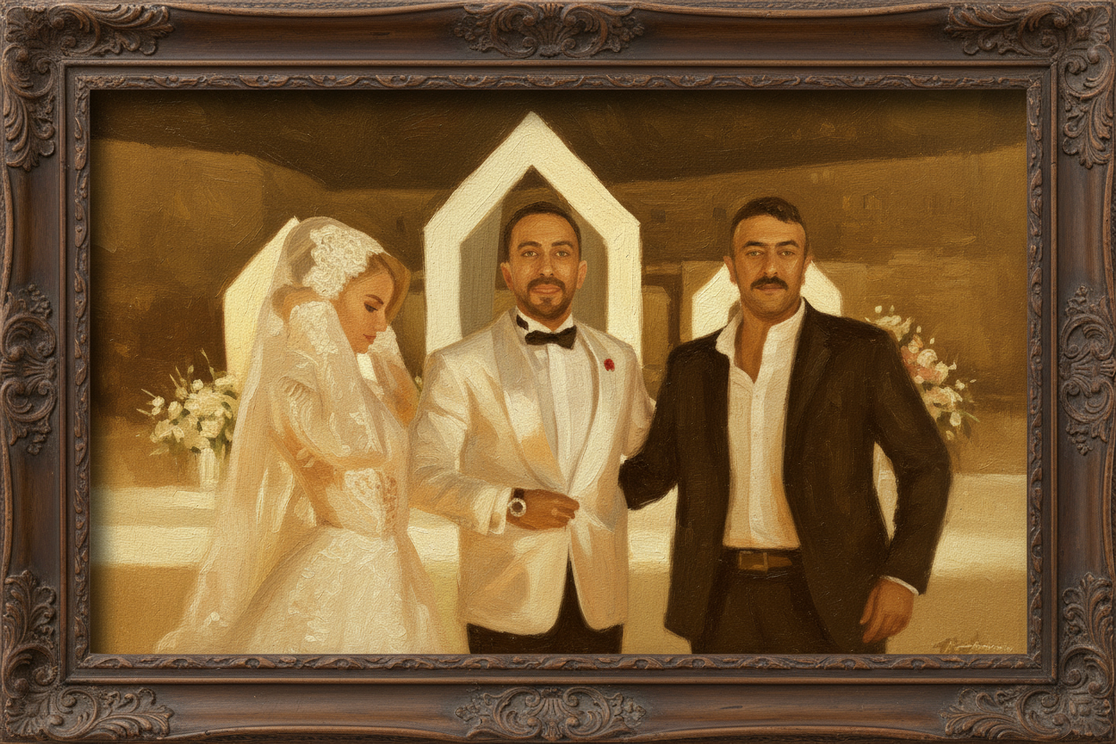 لحظة مؤثرة من مراسم عقد القران بحضور الأصدقاء والعائلة